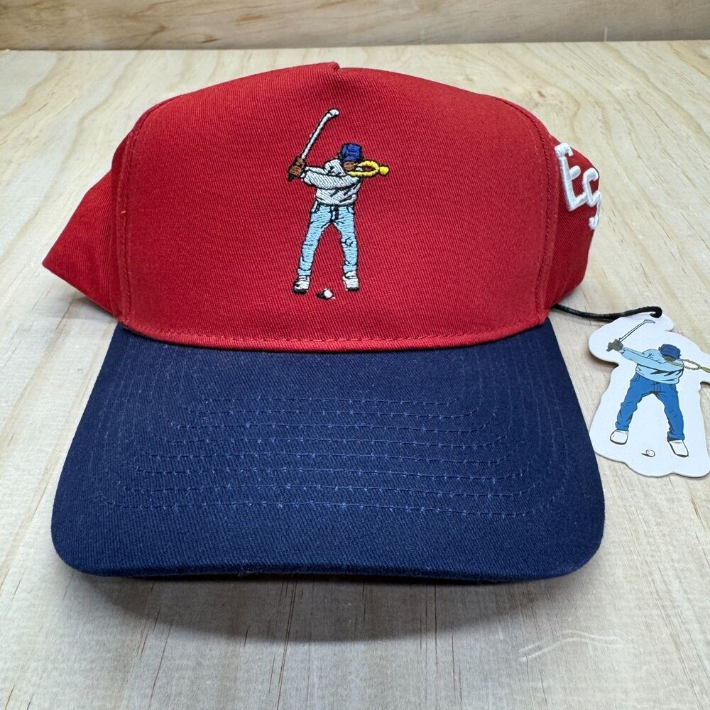NEW Eastside Golf 5 Panel Swingman Cotton Snapback Two Tone Red Blue Hat Cap